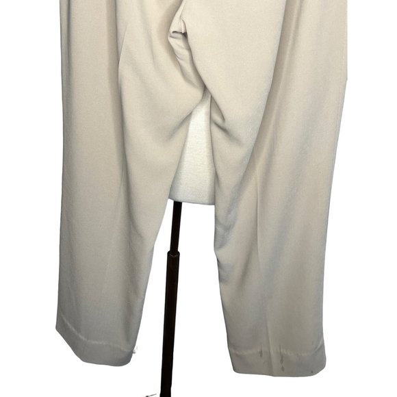 Jones New York dress pants size 10 beige fully lined wide leg zipper USA FLAW - Picture 6 of 16